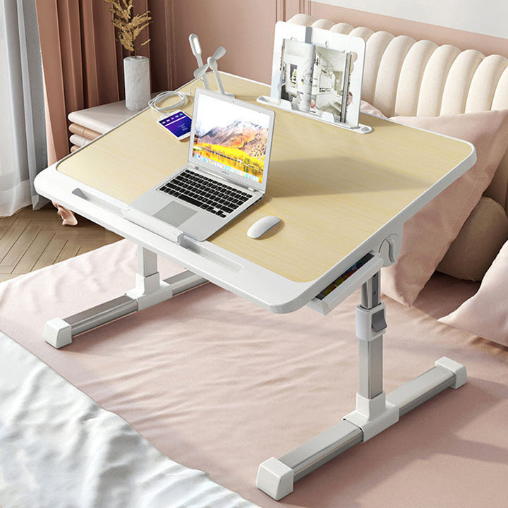 Modern Minimalist Rectangular MDF Carbon Steel Folding Desk Adjustable Height For Bedroom