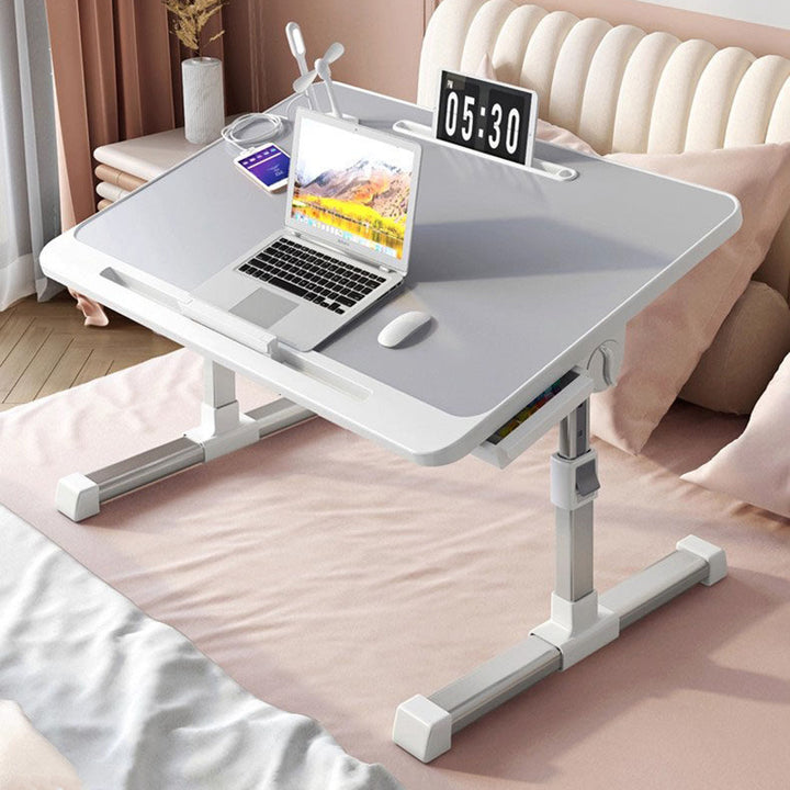 Modern Minimalist Rectangular MDF Carbon Steel Folding Desk Adjustable Height For Bedroom