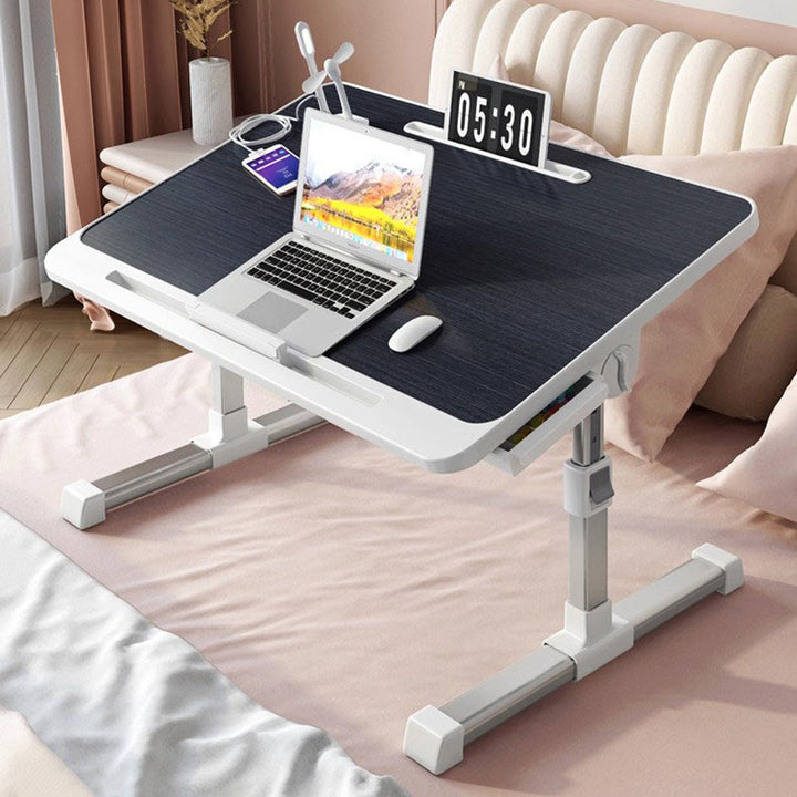 Modern Minimalist Rectangular MDF Carbon Steel Folding Desk Adjustable Height For Bedroom