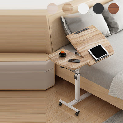 Moderner minimalistischer Rechteck-Dichteplatte Edelstahl Schreibtisch höhenverstellbar 4-Bein für Home Office 