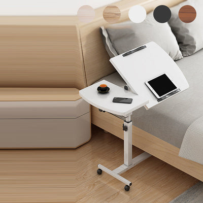 Moderner minimalistischer Rechteck-Dichteplatte Edelstahl Schreibtisch höhenverstellbar 4-Bein für Home Office 