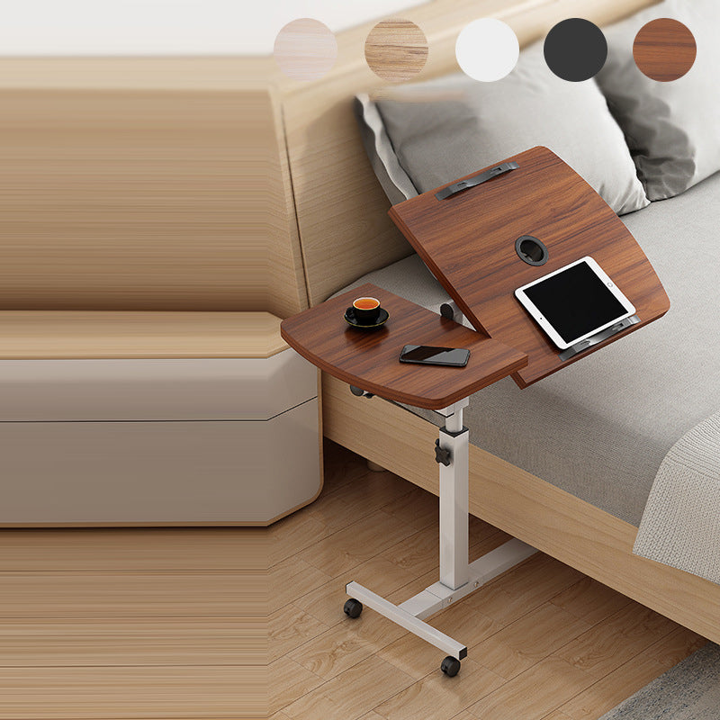 Moderner minimalistischer Rechteck-Dichteplatte Edelstahl Schreibtisch höhenverstellbar 4-Bein für Home Office 