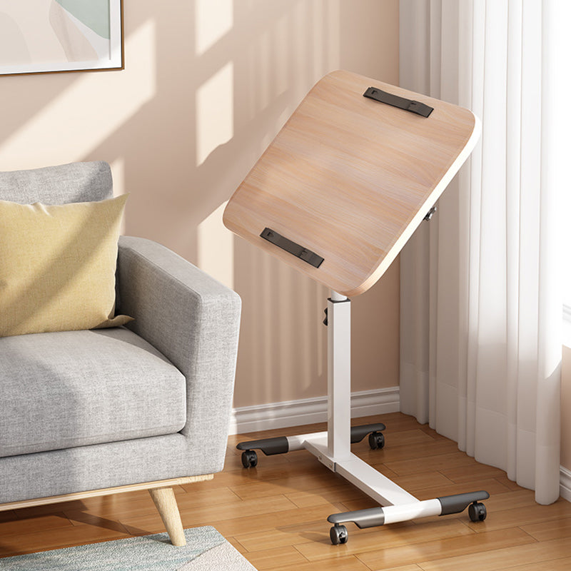 Moderner minimalistischer Rechteck-Dichteplatte Edelstahl Schreibtisch höhenverstellbar 4-Bein für Home Office 