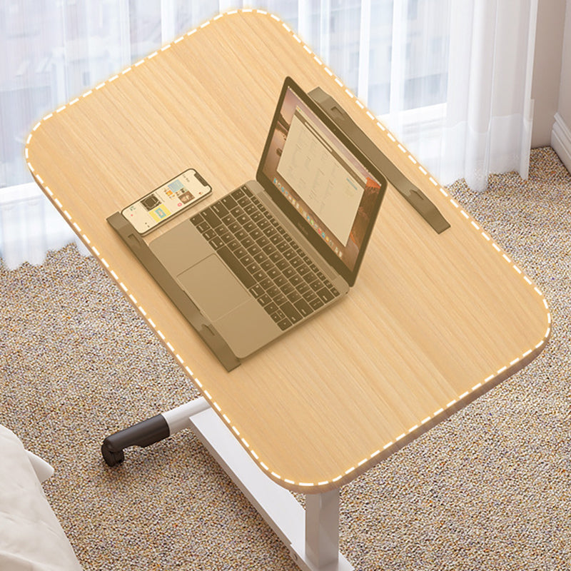 Moderner minimalistischer Rechteck-Dichteplatte Edelstahl Schreibtisch höhenverstellbar 4-Bein für Home Office 