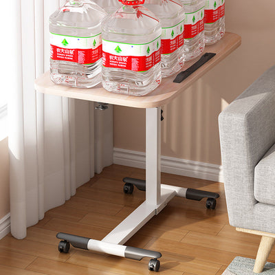 Moderner minimalistischer Rechteck-Dichteplatte Edelstahl Schreibtisch höhenverstellbar 4-Bein für Home Office 