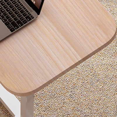 Moderner minimalistischer Rechteck-Dichteplatte Edelstahl Schreibtisch höhenverstellbar 4-Bein für Home Office 