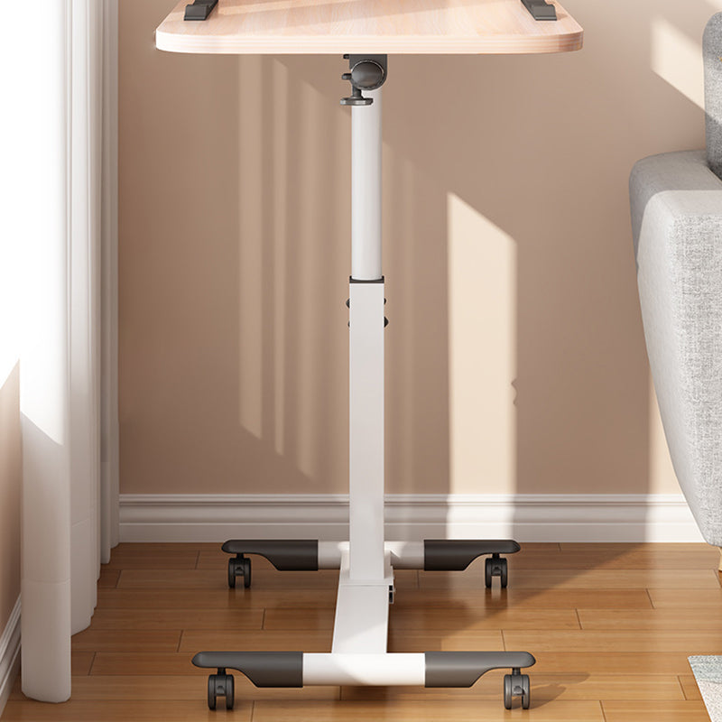 Moderner minimalistischer Rechteck-Dichteplatte Edelstahl Schreibtisch höhenverstellbar 4-Bein für Home Office 