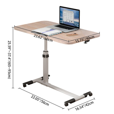 Moderner minimalistischer Rechteck-Dichteplatte Edelstahl Schreibtisch höhenverstellbar 4-Bein für Home Office 