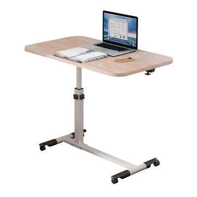 Moderner minimalistischer Rechteck-Dichteplatte Edelstahl Schreibtisch höhenverstellbar 4-Bein für Home Office 