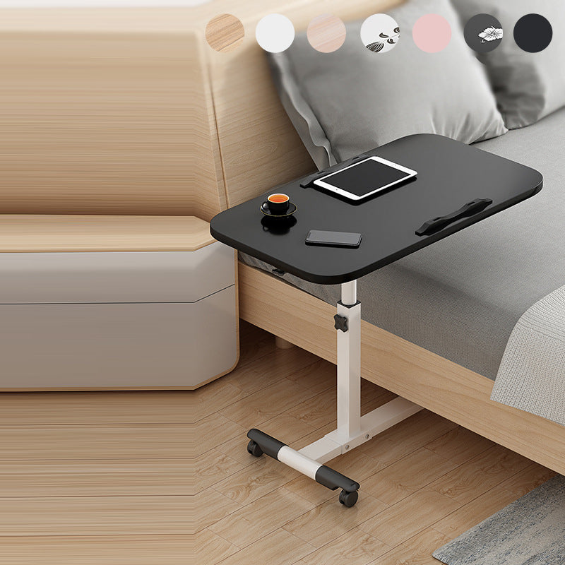 Moderner minimalistischer Rechteck-Dichteplatte Edelstahl Schreibtisch höhenverstellbar 4-Bein für Home Office 