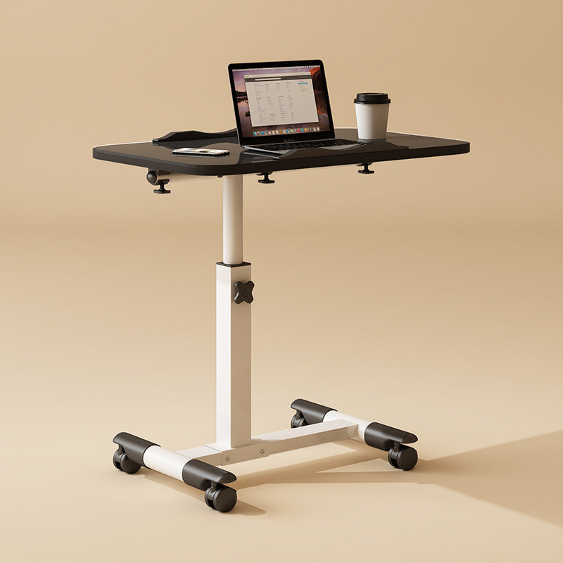 Moderner minimalistischer Rechteck-Dichteplatte Edelstahl Schreibtisch höhenverstellbar 4-Bein für Home Office 