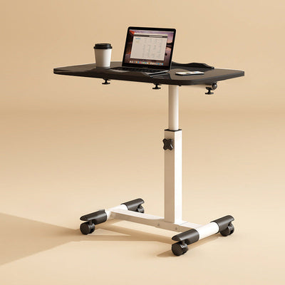 Moderner minimalistischer Rechteck-Dichteplatte Edelstahl Schreibtisch höhenverstellbar 4-Bein für Home Office 