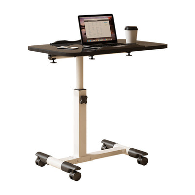 Moderner minimalistischer Rechteck-Dichteplatte Edelstahl Schreibtisch höhenverstellbar 4-Bein für Home Office 