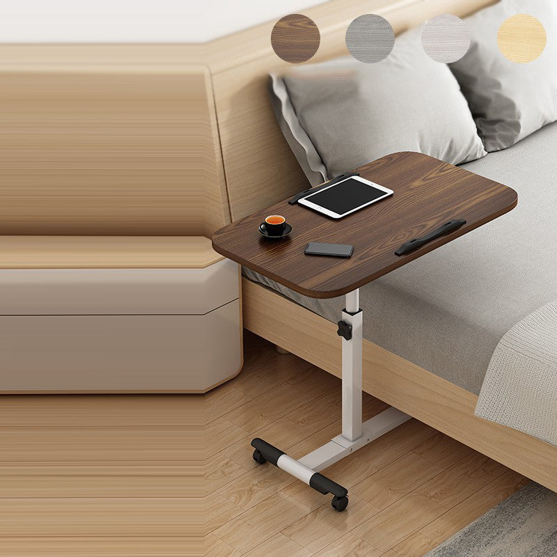 Moderner minimalistischer Rechteck-Dichteplatte Edelstahl Schreibtisch höhenverstellbar 4-Bein für Home Office 