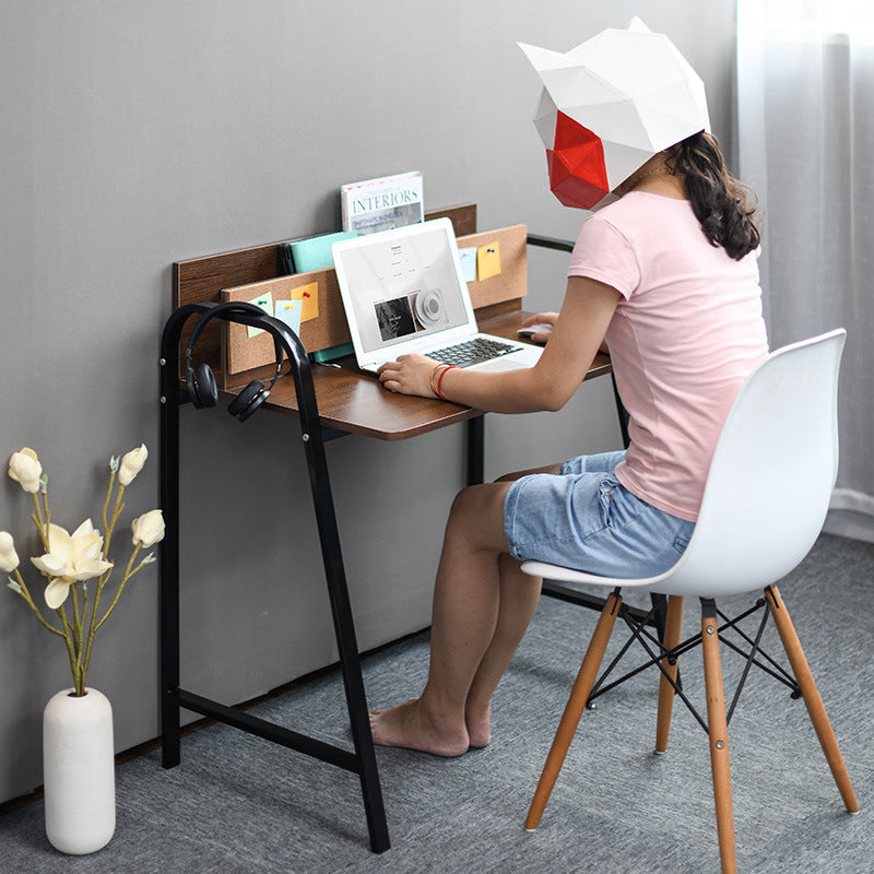 Moderner minimalistischer rechteckiger Schreibtisch aus Kohlenstoffstahl mit mitteldichter Faserplatte, 4 Beine, für das Home Office 
