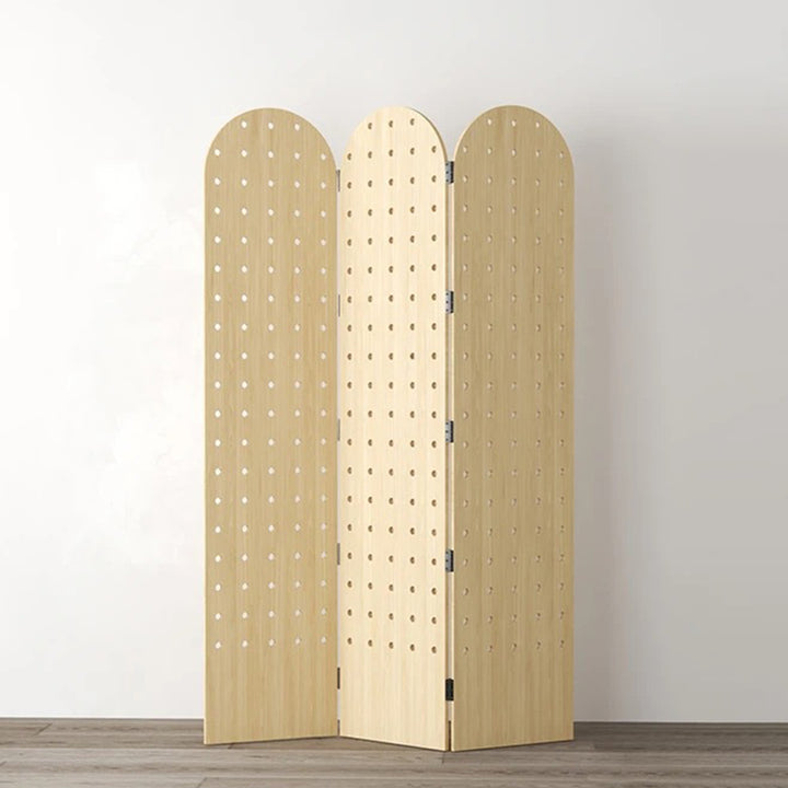 Contemporary Scandinavian Rectangular Curved Eco-Board Folding Room Divider For Living Room