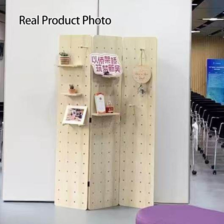 Contemporary Scandinavian Rectangular Curved Eco-Board Folding Room Divider For Living Room