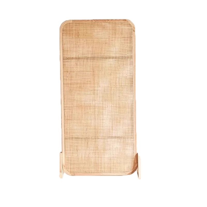 Traditional Japanese Rectangular Ash Wood Rattan Room Divider For Living Room