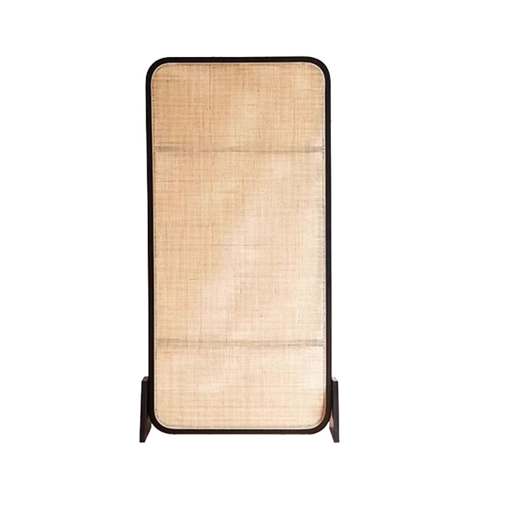Traditional Japanese Rectangular Ash Wood Rattan Room Divider For Living Room