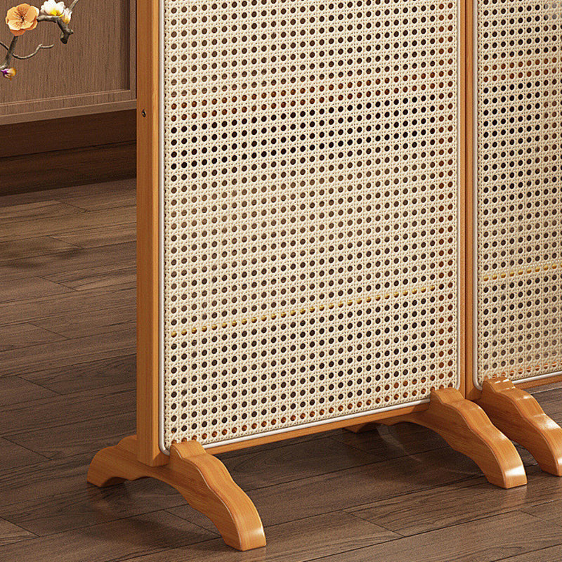 Traditional Chinese Arch Top Bamboo Rattan Folding Room Divider 1/2/3/4-Panel For Living Room