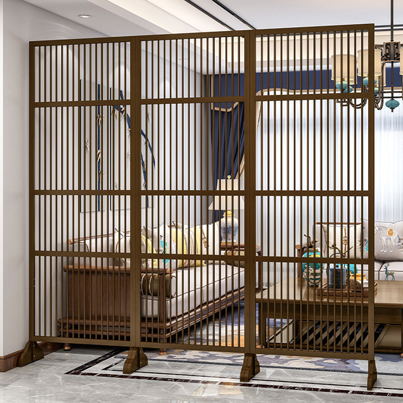 Traditional Chinese Rectangular Bamboo 2-Tier Storage Shelf Room Divider For Living Room