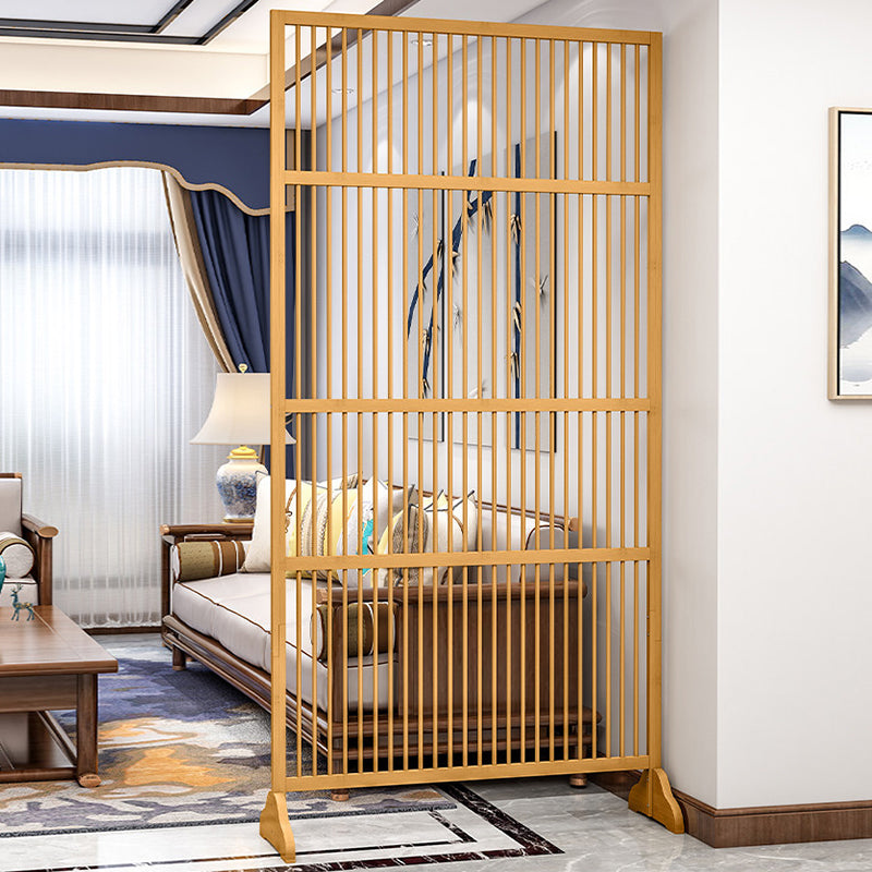 Traditional Chinese Rectangular Bamboo 2-Tier Storage Shelf Room Divider For Living Room