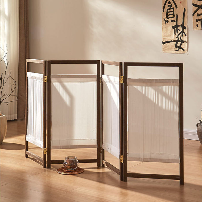 Traditional Japanese Rectangular Pine Wood Nonwoven Fabric Kids Folding Room Divider For Living Room Bedroom
