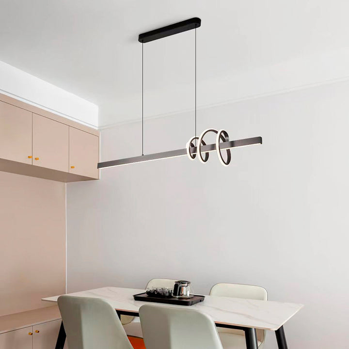 Modern Luxury Aluminum Iron Silicone Curved Surround Design LED Pendant Light Island Light For Dining Room
