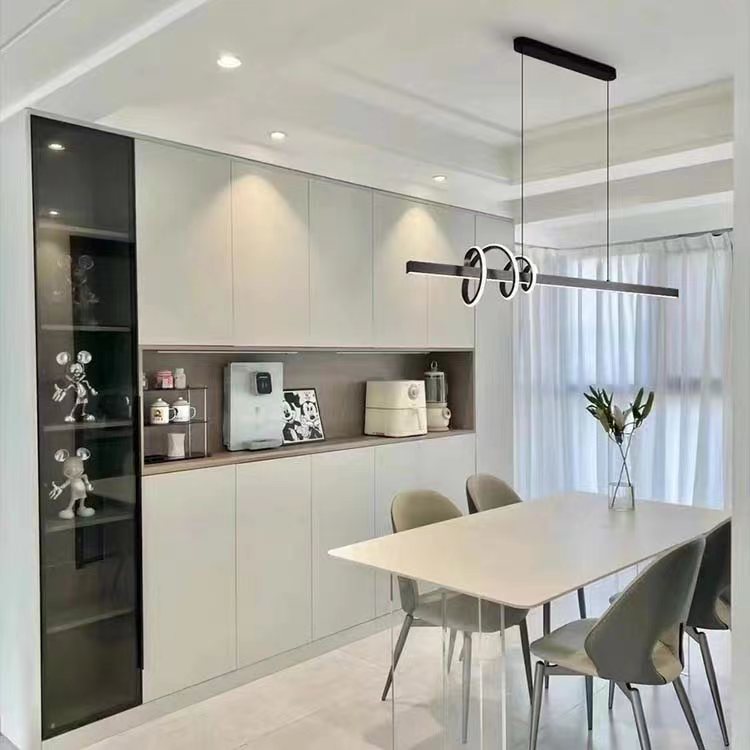 Modern Luxury Aluminum Iron Silicone Curved Surround Design LED Pendant Light Island Light For Dining Room