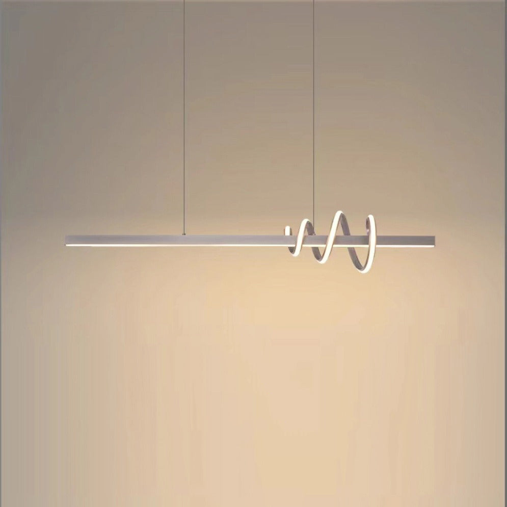 Modern Luxury Aluminum Iron Silicone Curved Surround Design LED Pendant Light Island Light For Dining Room
