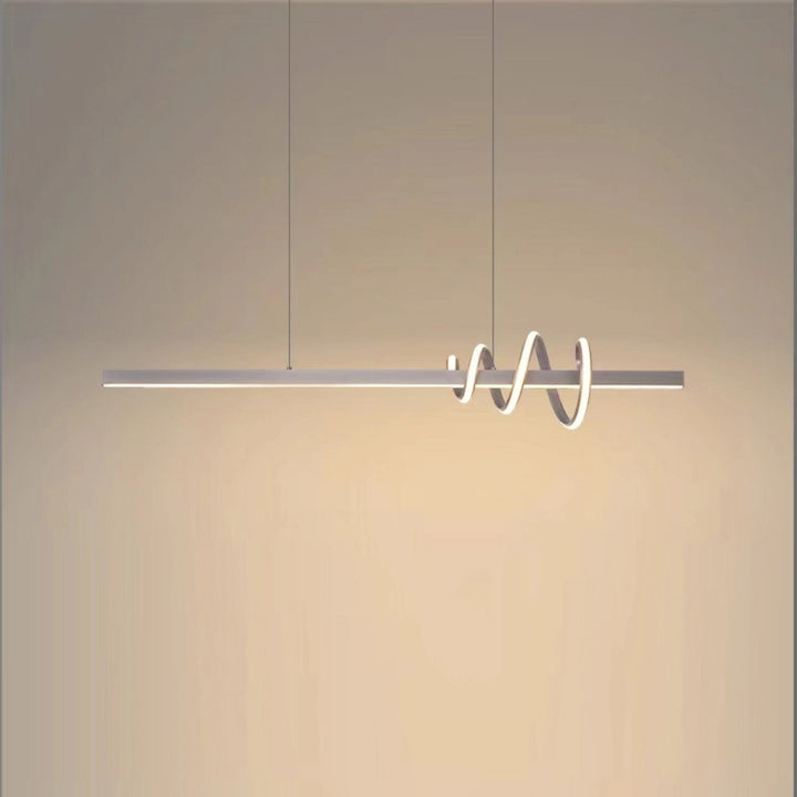 Modern Luxury Aluminum Iron Silicone Curved Surround Design LED Pendant Light Island Light For Dining Room