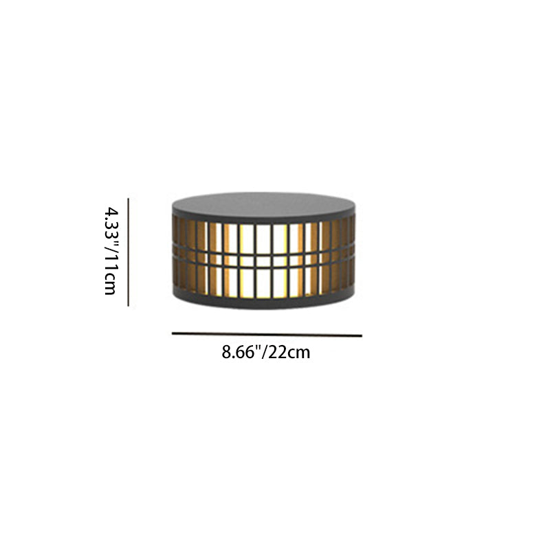 Modern Minimalist Stainless Steel Acrylic Cylindrical LED Outdoor Light For Garden