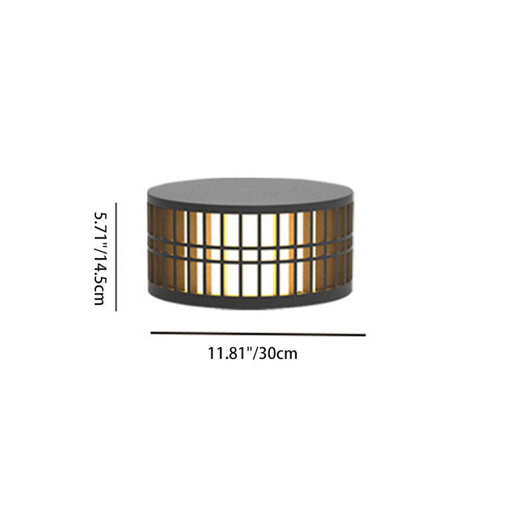 Modern Minimalist Stainless Steel Acrylic Cylindrical LED Outdoor Light For Garden