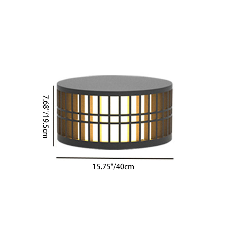Modern Minimalist Stainless Steel Acrylic Cylindrical LED Outdoor Light For Garden
