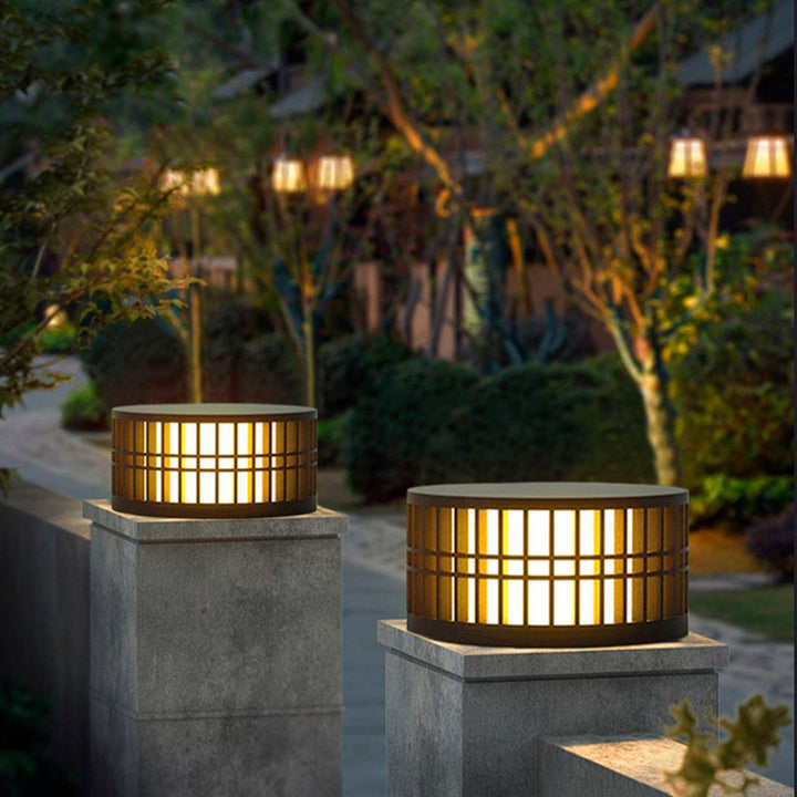 Modern Minimalist Stainless Steel Acrylic Cylindrical LED Outdoor Light For Garden