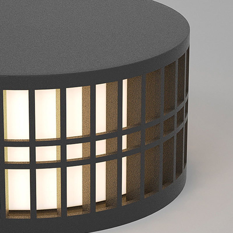 Modern Minimalist Stainless Steel Acrylic Cylindrical LED Outdoor Light For Garden