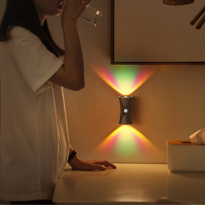 Modern Art Deco ABS PC Hourglass LED Sensor-Activated Wall Sconce Lamp For Hallway