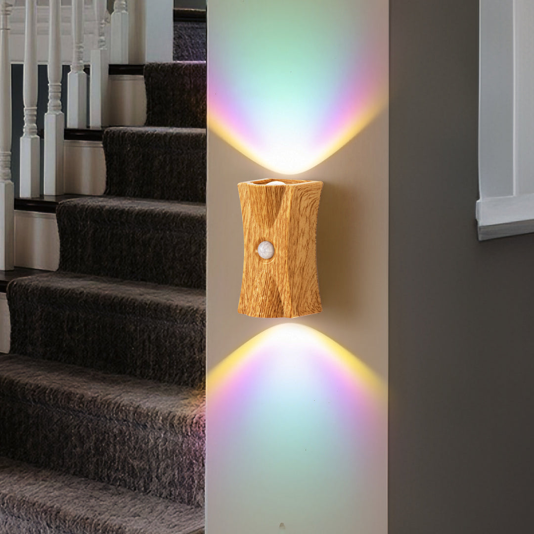 Modern Art Deco ABS PC Hourglass LED Sensor-Activated Wall Sconce Lamp For Hallway