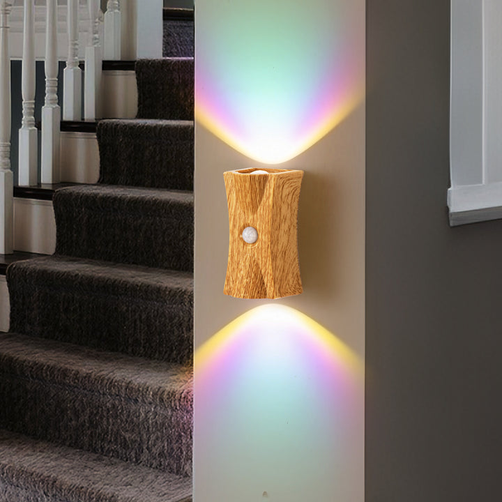 Modern Art Deco ABS PC Hourglass LED Sensor-Activated Wall Sconce Lamp For Hallway