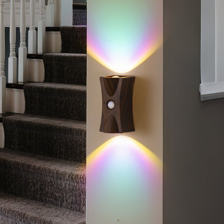 Modern Art Deco ABS PC Hourglass LED Sensor-Activated Wall Sconce Lamp For Hallway
