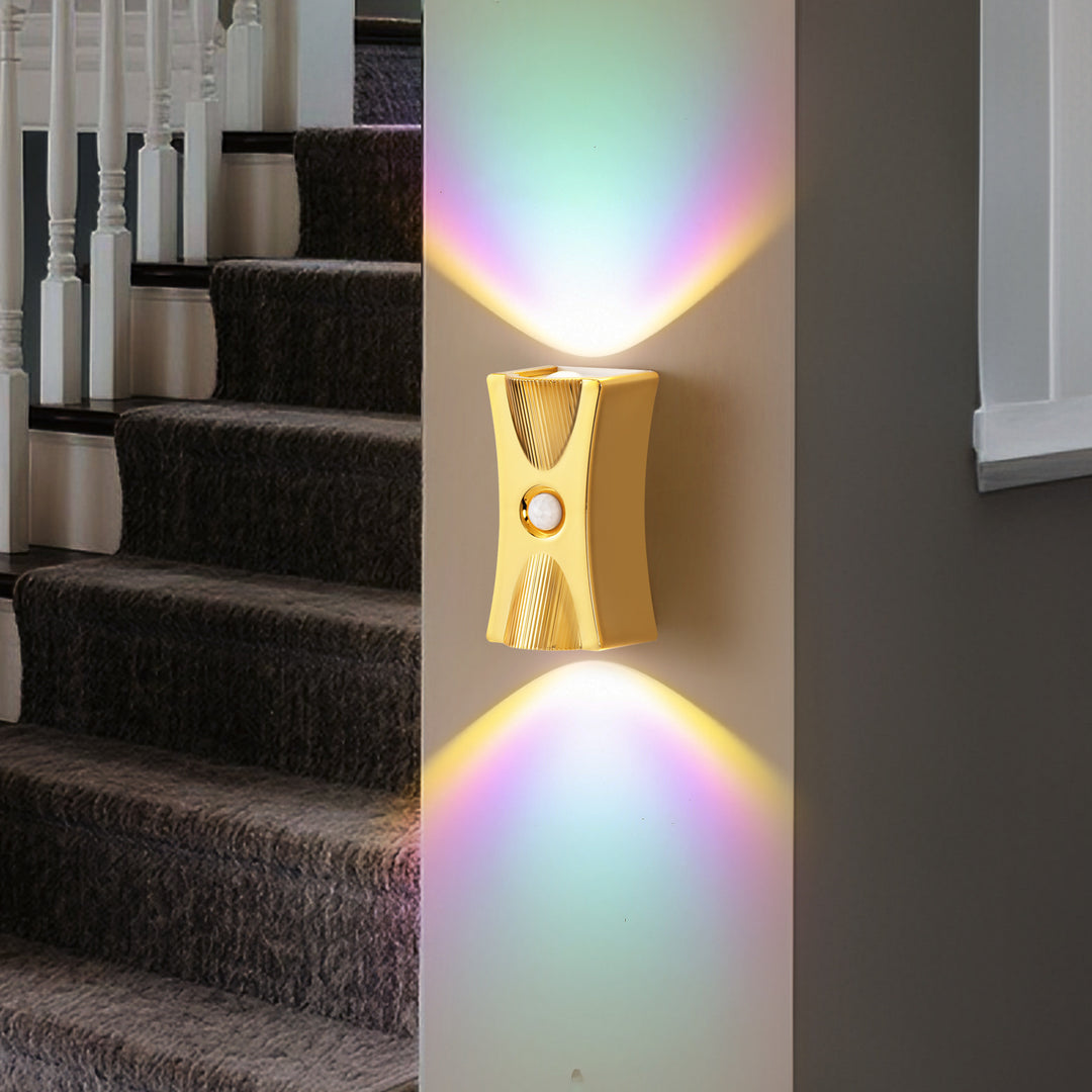 Modern Art Deco ABS PC Hourglass LED Sensor-Activated Wall Sconce Lamp For Hallway