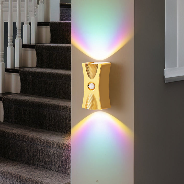 Modern Art Deco ABS PC Hourglass LED Sensor-Activated Wall Sconce Lamp For Hallway