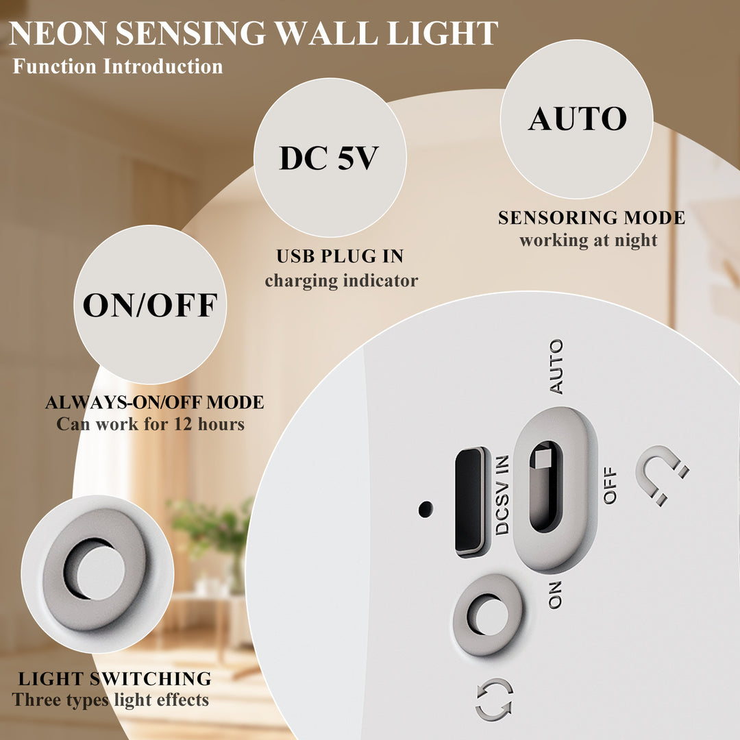 Modern Art Deco ABS PC Hourglass LED Sensor-Activated Wall Sconce Lamp For Hallway