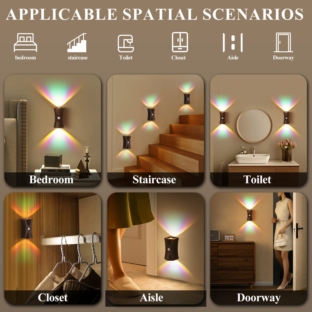 Modern Art Deco ABS PC Hourglass LED Sensor-Activated Wall Sconce Lamp For Hallway