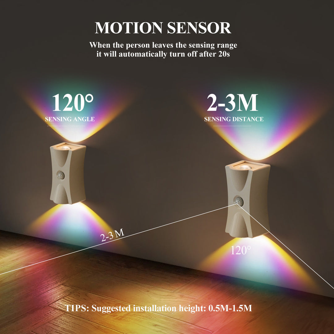 Modern Art Deco ABS PC Hourglass LED Sensor-Activated Wall Sconce Lamp For Hallway