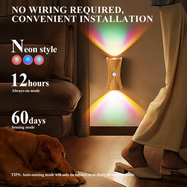 Modern Art Deco ABS PC Hourglass LED Sensor-Activated Wall Sconce Lamp For Hallway