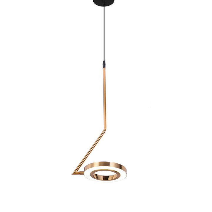 Modern Minimalist Aluminum Iron Acrylic Round LED Pendant Light For Dining Room