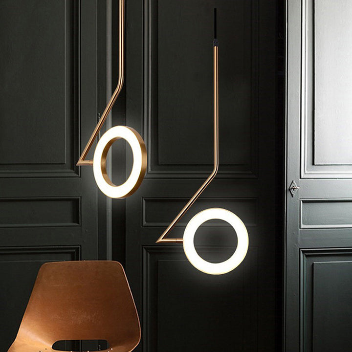 Modern Minimalist Aluminum Iron Acrylic Round LED Pendant Light For Dining Room