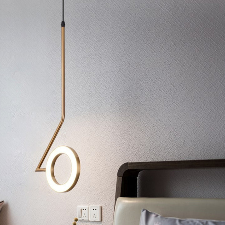 Modern Minimalist Aluminum Iron Acrylic Round LED Pendant Light For Dining Room