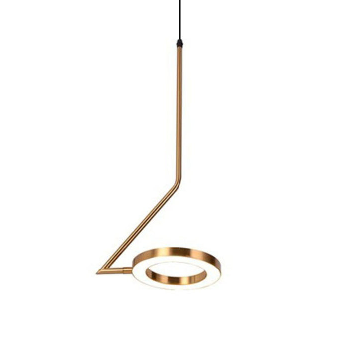 Modern Minimalist Aluminum Iron Acrylic Round LED Pendant Light For Dining Room